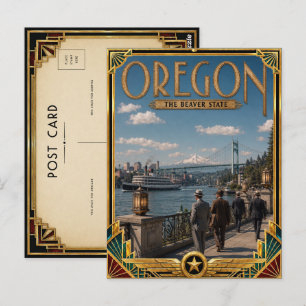 Oregon Vintage Art Deco Golden Age Postcard