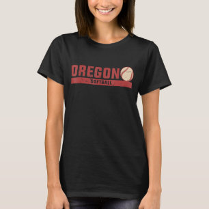 Oregon Vintage Softball Coach Team Retro Softball T-Shirt