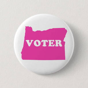Oregon Voter - I Vote in Pink Button