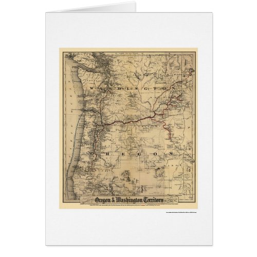 Oregon  Washington Railroad Map 1880