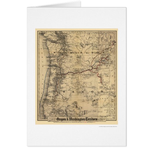 Oregon & Washington Railroad Map 1880 Cards (Front)