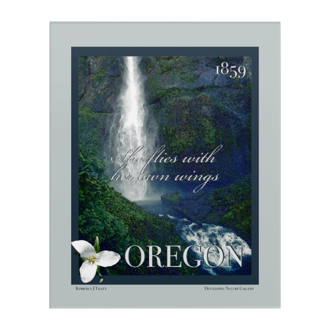 Oregon Waterfall Poster Acrylic Print (Front)