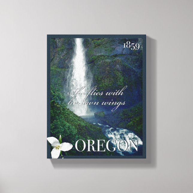 Oregon Waterfall Poster Canvas Print (Front)
