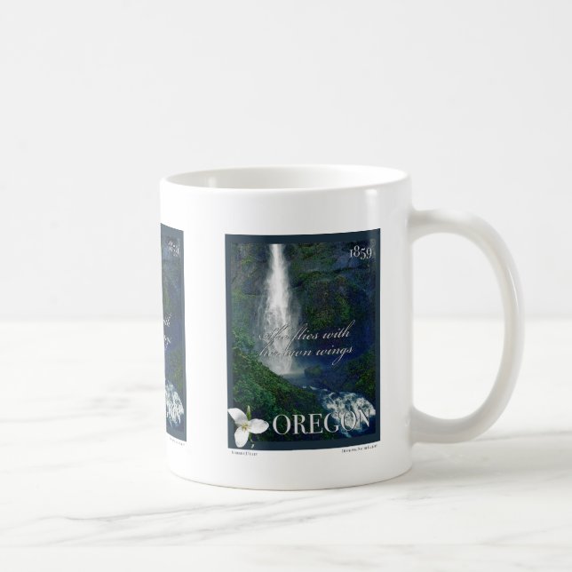 Oregon Waterfall Poster Coffee Mug (Right)