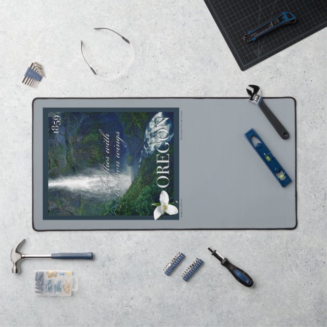 Oregon Waterfall Poster Desk Mat (Workstation)