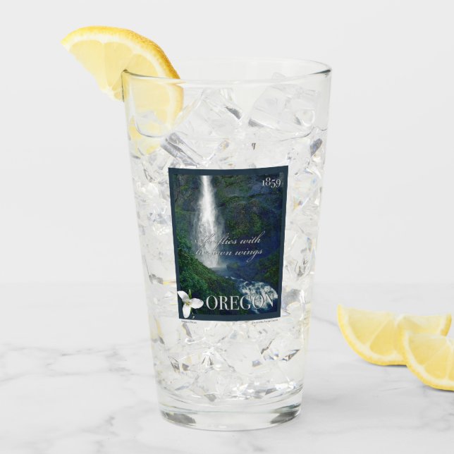 Oregon Waterfall Poster Glass (Front Ice)