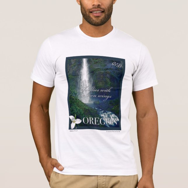 Oregon Waterfall Poster T-Shirt (Front)