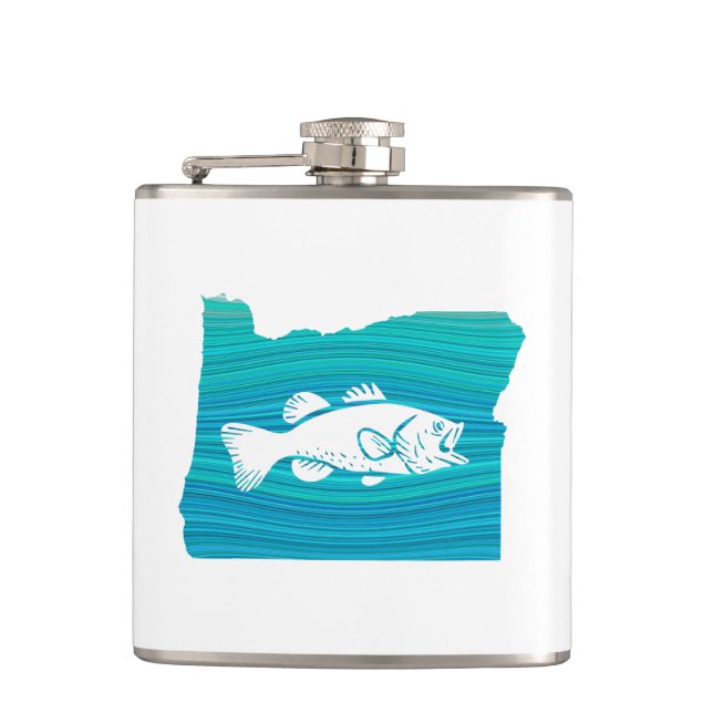 Oregon Wave Fishing Flask (Front)
