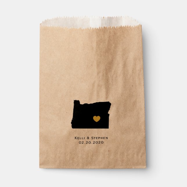 Oregon Wedding Favor Treat Sacks, Gift Bags (Front)