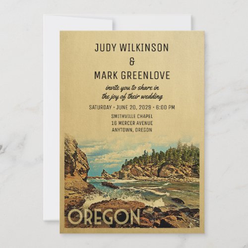 Oregon Wedding Invitation Vintage Mid_Century