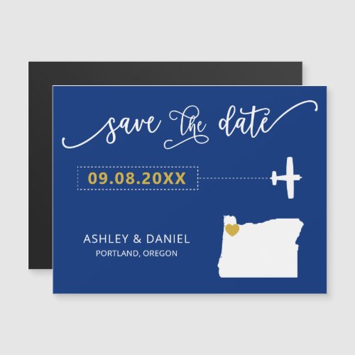 Oregon Wedding Save the Date Card Map Magnetic Invitation