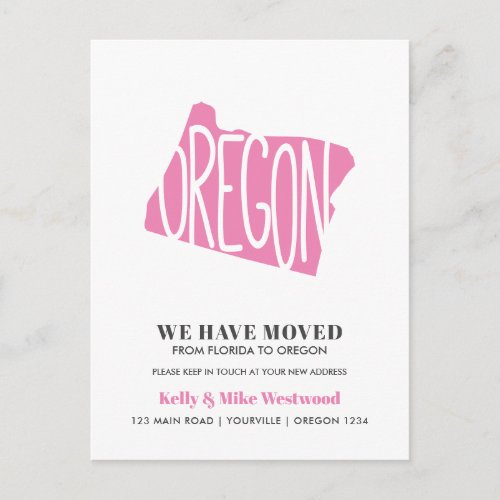 OREGON Weve moved New address New Home  Postcard