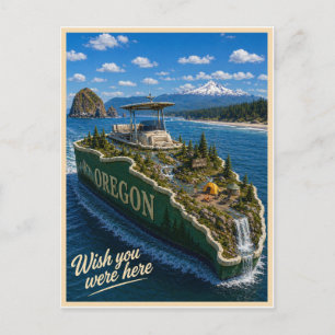 Oregon Wish You Were Here State Series Postcard