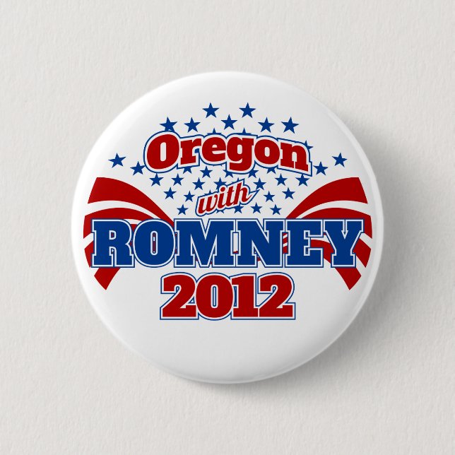 Oregon with Romney 2012 Pinback Button (Front)