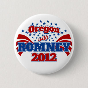 Oregon with Romney 2012 Pinback Button