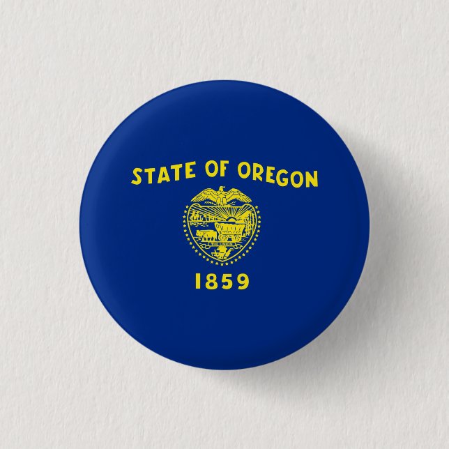 Oregonian Flag, Flag of Oregon Button (Front)