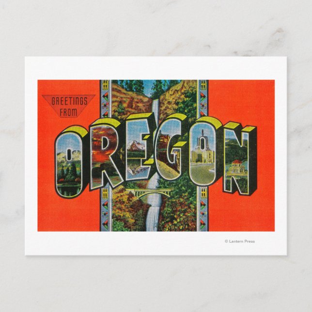 OregonLarge Letter Scenes Postcard (Front)