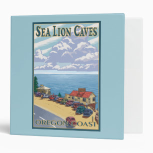 OregonSea Lion Caves Vintage Travel Poster 3 Ring Binder