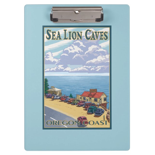 OregonSea Lion Caves Vintage Travel Poster Clipboard (Front)