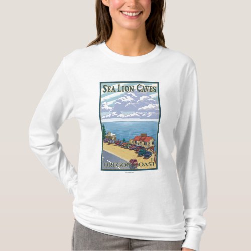 OregonSea Lion Caves Vintage Travel Poster T_Shirt