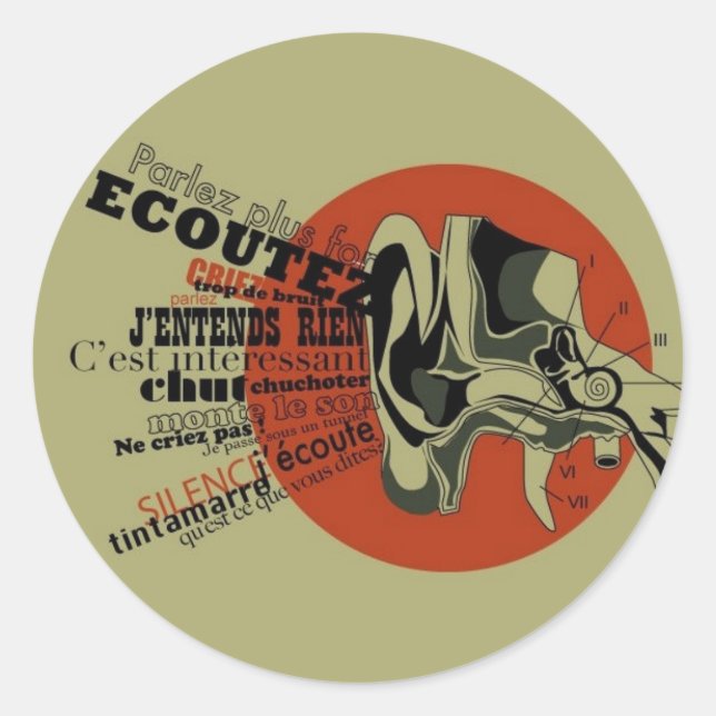 Oreille Classic Round Sticker (Front)