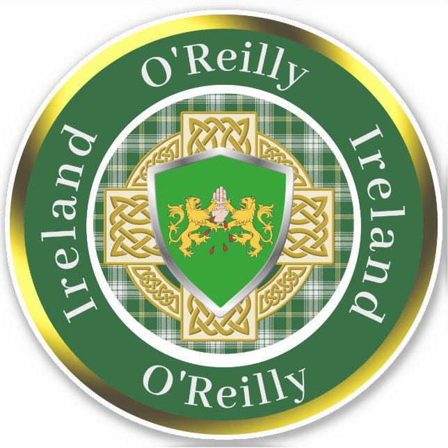 O'Reilly Irish Shield/Celtic Cross Personalized Sticker (Front)