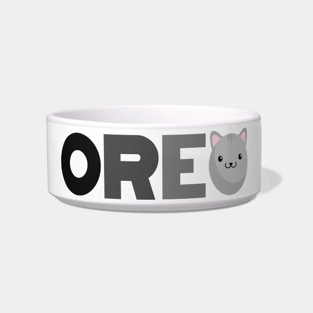 Oreo Grey or Ginger Cat Bowl (Front)