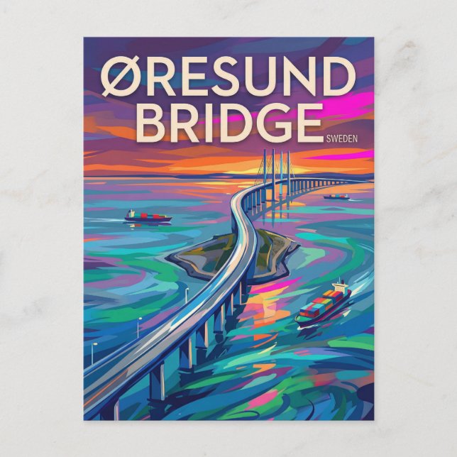 ORESUND BRIDGE Sweden Postcard (Front)