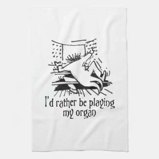 Organ cartoon tea towel