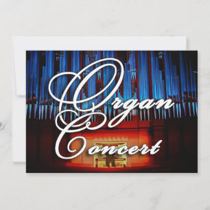 Organ concert invitation - blue facade landscape