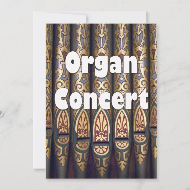 Organ concert invitation - pipes (Front)
