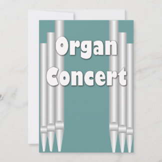 Organ concert invitation teal pipes