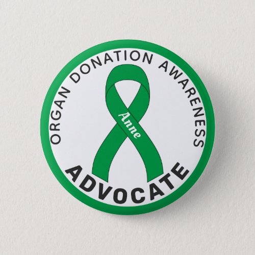 Organ Donation Advocate Ribbon White Button