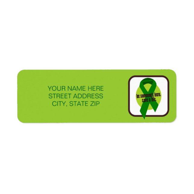 Organ Donation Awareness Address Mailing Labels (Front)