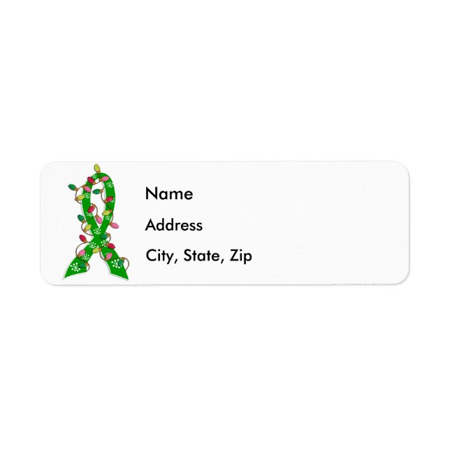 Organ Donation Christmas Lights Ribbon Label (Front)