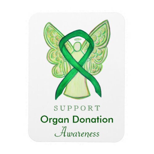 Organ Donation Green Awareness Ribbon Magnets
