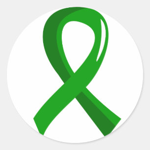 Organ Donation Green Ribbon 3 Classic Round Sticker