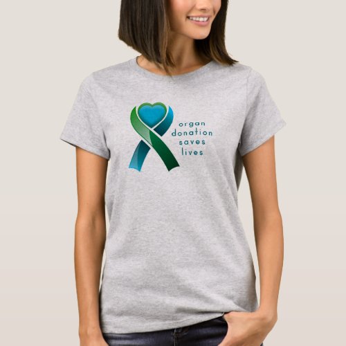 Organ Donation Saves Lives Donor Awareness Ribbon T_Shirt