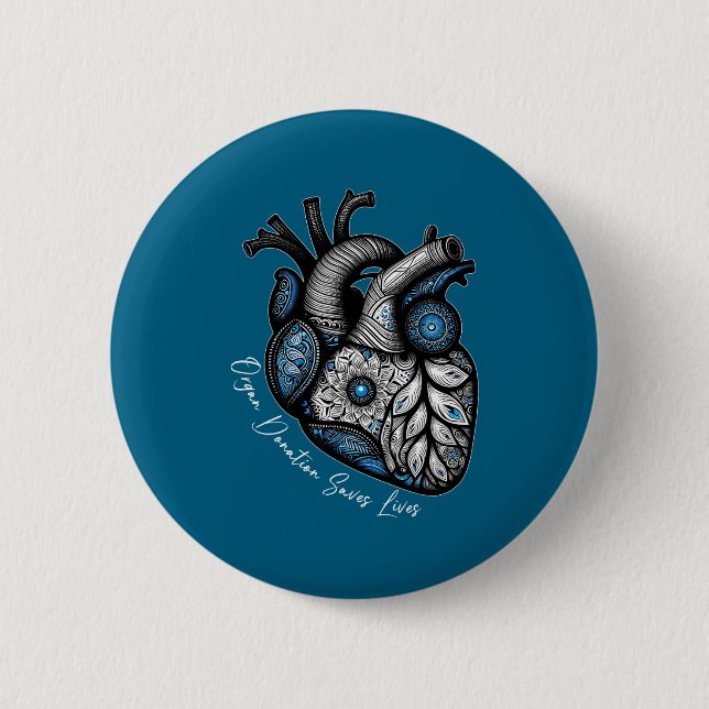 Organ Donation Saves Lives Heart Transplant Cardia Button (Front)