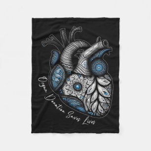 Organ Donation Saves Lives Heart Transplant Fleece Blanket