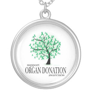 Organ Donation Tree Silver Plated Necklace