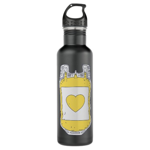 Organ Donor Awareness Plasma Donor Yellow Heart Pl Stainless Steel Water Bottle