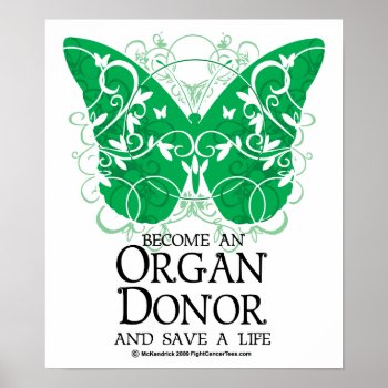 Organ Donor Butterfly Poster by fightcancertees at Zazzle