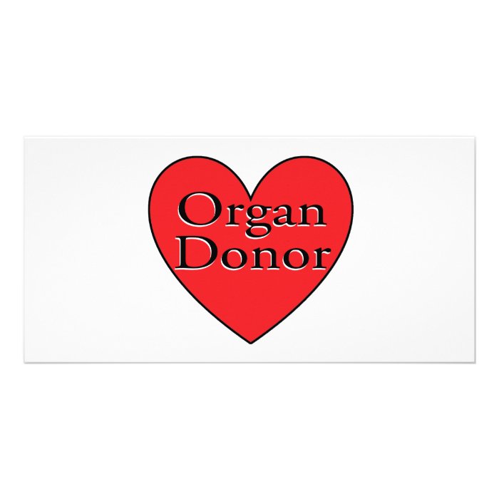 organ donor heart customized photo card