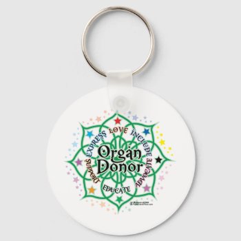 Organ Donor Lotus Keychain by fightcancertees at Zazzle