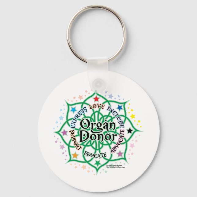 Organ Donor Lotus Keychain (Front)