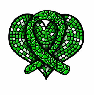 Organ Donor Mosaic Heart Ribbon Sculpture