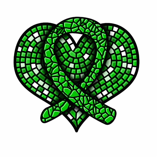 Organ Donor Mosaic Heart Ribbon Sculpture (Front)