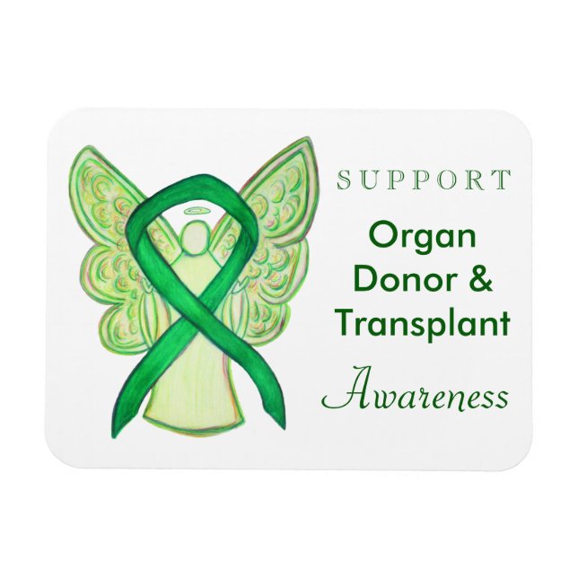 Organ Donor & Transplant Awareness Ribbon Magnet (Horizontal)