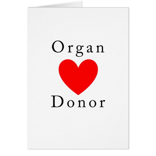Organ Donor tshirt Cards (Front)